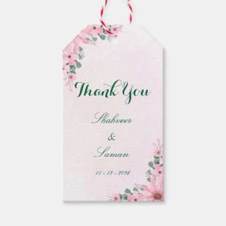 Florale Hochzeit Danke-Etiketten Gefallen-Etikette Geschenkanhänger