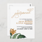 Florale Hochzeit Postkarte verschoben (Vorne/Hinten)