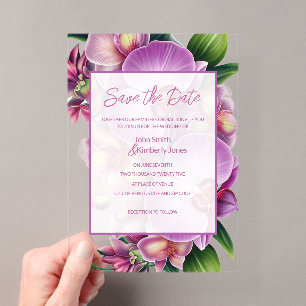 Florale Hochzeit - Save-the-Date-Karte Acryleinladungen