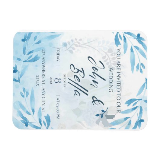 Florale Hochzeit speichern Sie das Datum der Einla Magnet (Horizontal)