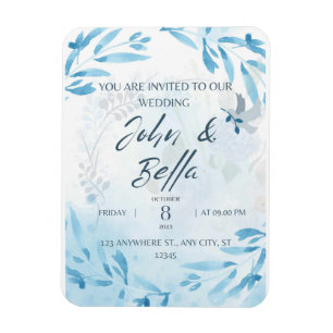 Florale Hochzeit speichern Sie das Datum der Einla Magnet