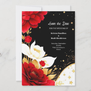 Florale Hochzeit Speichern Sie die Datumskarte Save The Date