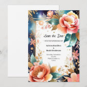 Florale Hochzeit Speichern Sie die Datumskarte Save The Date (Vorne/Hinten)