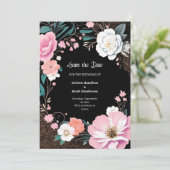 Florale Hochzeit Speichern Sie die Datumskarte Save The Date (Stehend Vorderseite)