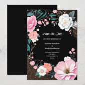 Florale Hochzeit Speichern Sie die Datumskarte Save The Date (Vorne/Hinten)