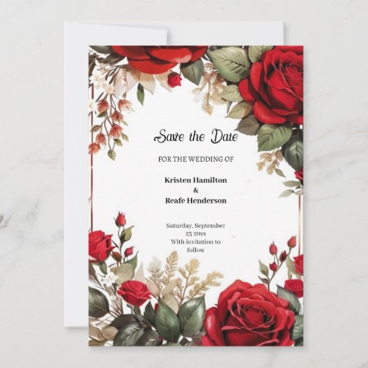 Florale Hochzeit Speichern Sie die Datumskarte Save The Date (Vorderseite)
