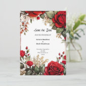 Florale Hochzeit Speichern Sie die Datumskarte Save The Date (Stehend Vorderseite)