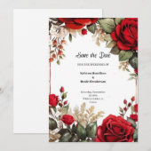 Florale Hochzeit Speichern Sie die Datumskarte Save The Date (Vorne/Hinten)