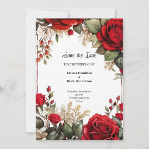 Florale Hochzeit Speichern Sie die Datumskarte Save The Date
