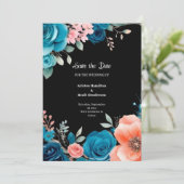 Florale Hochzeit Speichern Sie die Datumskarte Save The Date (Stehend Vorderseite)