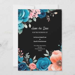Florale Hochzeit Speichern Sie die Datumskarte Save The Date