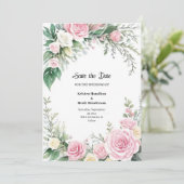 Florale Hochzeit Speichern Sie die Datumskarte Save The Date (Stehend Vorderseite)