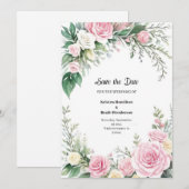 Florale Hochzeit Speichern Sie die Datumskarte Save The Date (Vorne/Hinten)