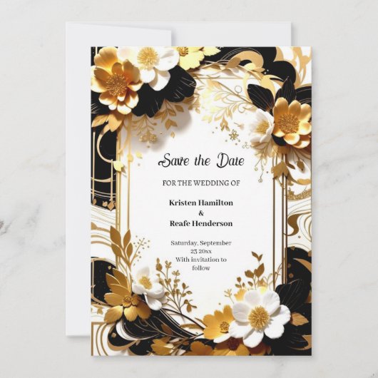 Florale Hochzeit Speichern Sie die Datumskarte Save The Date (Vorderseite)