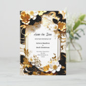 Florale Hochzeit Speichern Sie die Datumskarte Save The Date (Stehend Vorderseite)