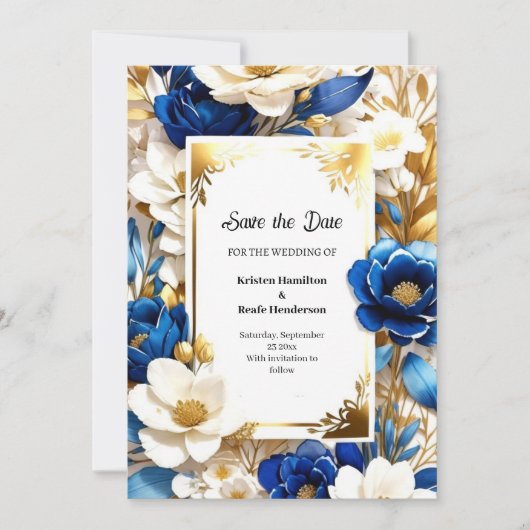 Florale Hochzeit Speichern Sie die Datumskarte Save The Date (Vorderseite)
