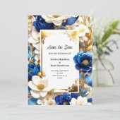 Florale Hochzeit Speichern Sie die Datumskarte Save The Date (Stehend Vorderseite)