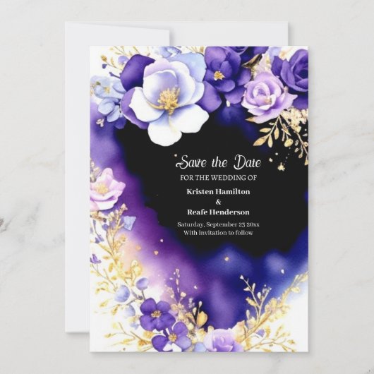 Florale Hochzeit Speichern Sie die Datumskarte Save The Date (Vorderseite)