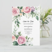 Florale Hochzeit Speichern Sie die Datumskarte Save The Date (Stehend Vorderseite)