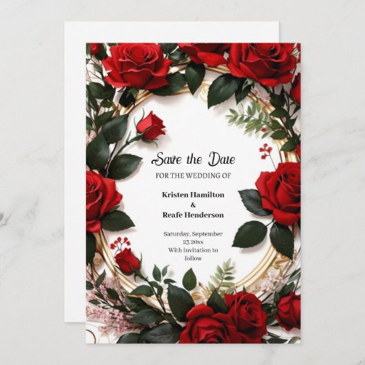 Florale Hochzeit Speichern Sie die Datumskarte Save The Date (Vorne/Hinten)