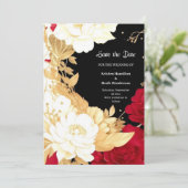 Florale Hochzeit Speichern Sie die Datumskarte Save The Date (Stehend Vorderseite)