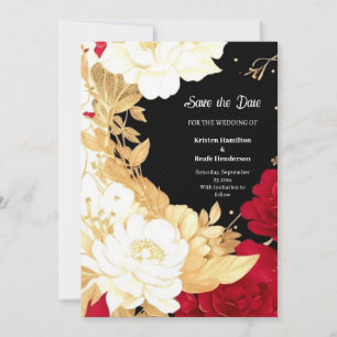 Florale Hochzeit Speichern Sie die Datumskarte Save The Date