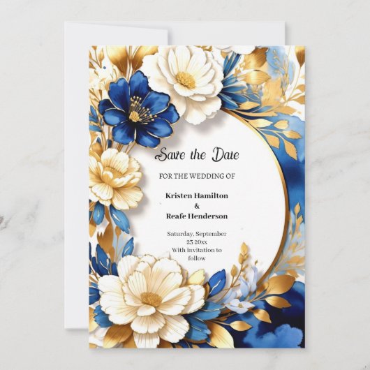 Florale Hochzeit Speichern Sie die Datumskarte Save The Date (Vorderseite)
