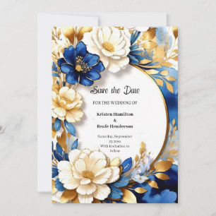 Florale Hochzeit Speichern Sie die Datumskarte Save The Date