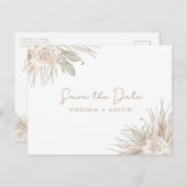 Florale Hochzeiten speichern das Datum Ankündigungspostkarte (Vorne/Hinten)