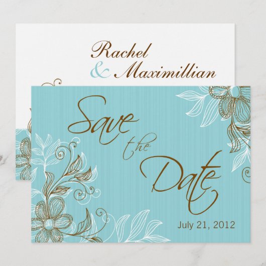 Florale Hochzeiten speichern das Datum Save The Date (Vorne/Hinten)