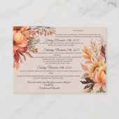 Florale Hochzeitreise mit dem Budget Fall Begleitkarte (Rückseite)