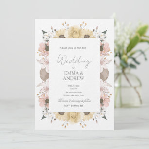 Florale Hochzeits-Einladung – Elegant Einladung