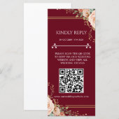 Florale Hochzeits-RSVP-Karte mit QR-Code (Vorne/Hinten)