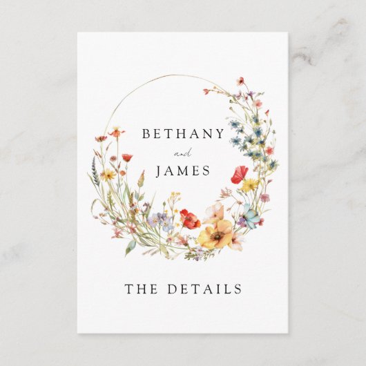 Florale Hochzeitskarte Begleitkarte (Vorderseite)