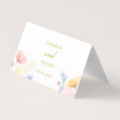 Florale Hochzeitskarte für die Tischnummer (Rückseite)