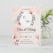 Florale Hochzeitskarten Einladung (Stehend Vorderseite)
