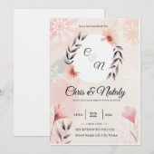 Florale Hochzeitskarten Einladung (Vorne/Hinten)