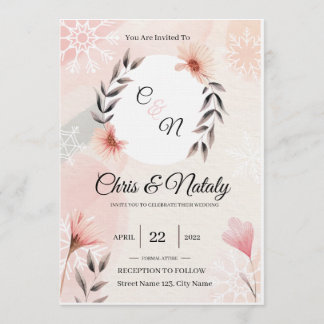 Florale Hochzeitskarten Einladung