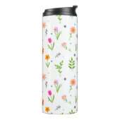 Florale Hübsche Blume Muster Thermal Tumbler Thermosbecher (Nach links gedreht)