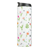 Florale Hübsche Blume Muster Thermal Tumbler Thermosbecher (Nach rechts gedreht)