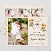 Florale Hummel-Retter-der-Datum Save The Date (Vorne/Hinten)