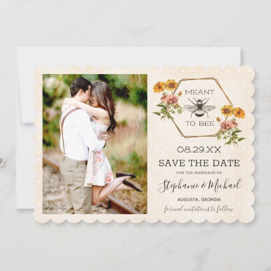 Florale Hummel-Retter-der-Datum Save The Date (Vorderseite)