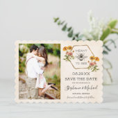 Florale Hummel-Retter-der-Datum Save The Date (Stehend Vorderseite)