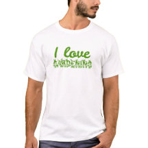 Florale "Ich liebe Gartenarbeit" Typografie