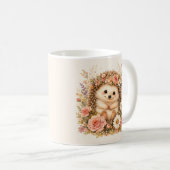 Florale Igel-Wasserfarbenkunst Kaffeetasse (VorderseiteRechts)