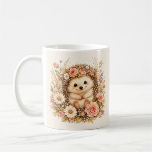 Florale Igel-Wasserfarbenkunst Kaffeetasse