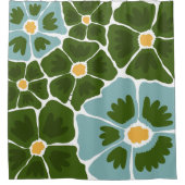 Florale Illustration Duschvorhang (Vorderseite)