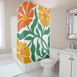 Florale Illustration Duschvorhang