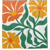 Florale Illustration Duschvorhang (Vorderseite)