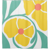 Florale Illustration Duschvorhang (Vorderseite)